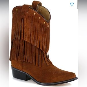 Shyanne Girls Fringe Snip Toe Western Boots